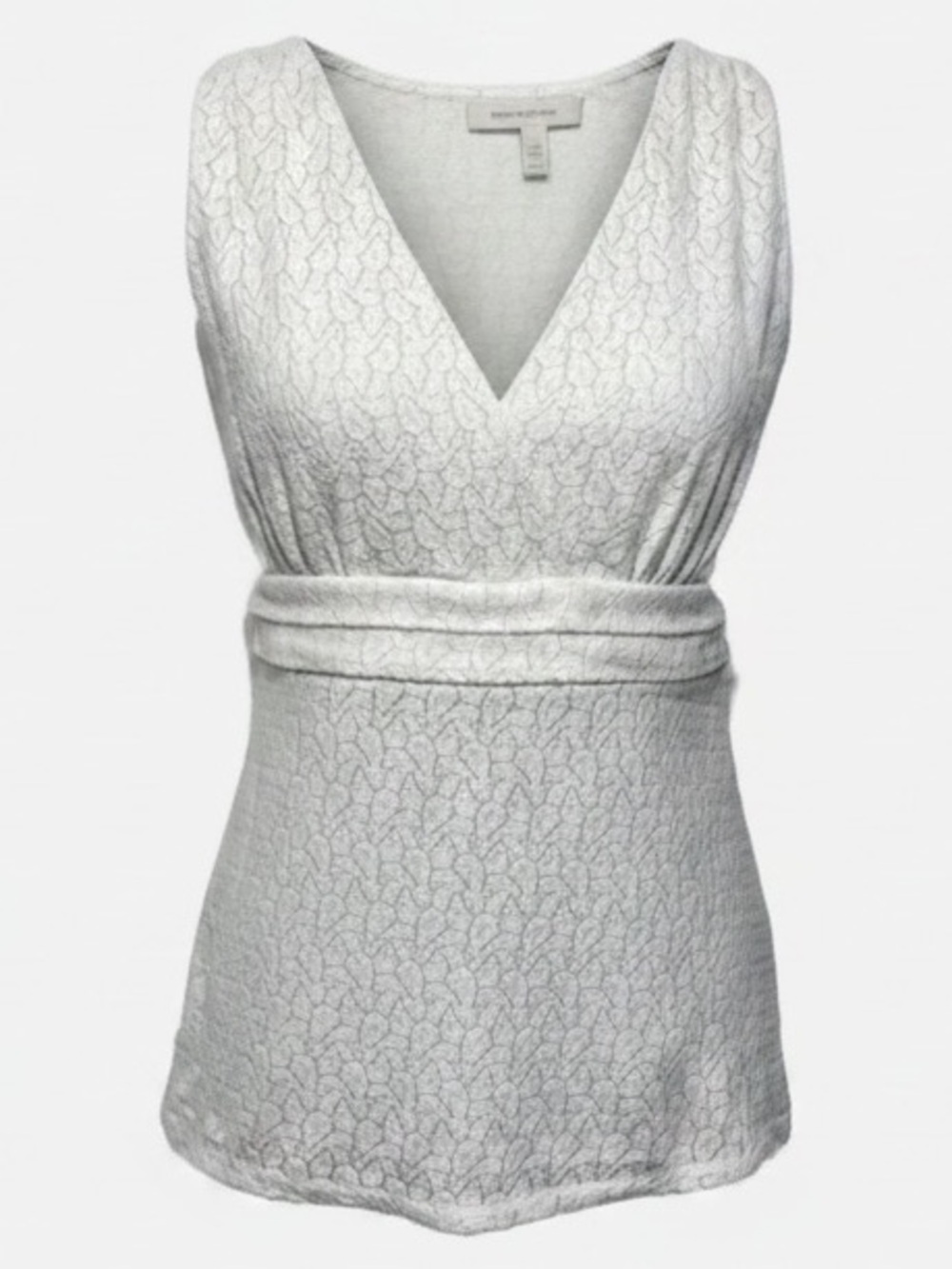 Michael Michael Kors Off White V Neck Top Empire Waist Womens size Small Petite